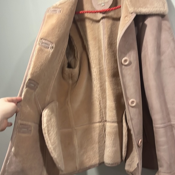Size Large Ciera + Co baby/powder pink faux suede jacket. - Picture 3 of 6